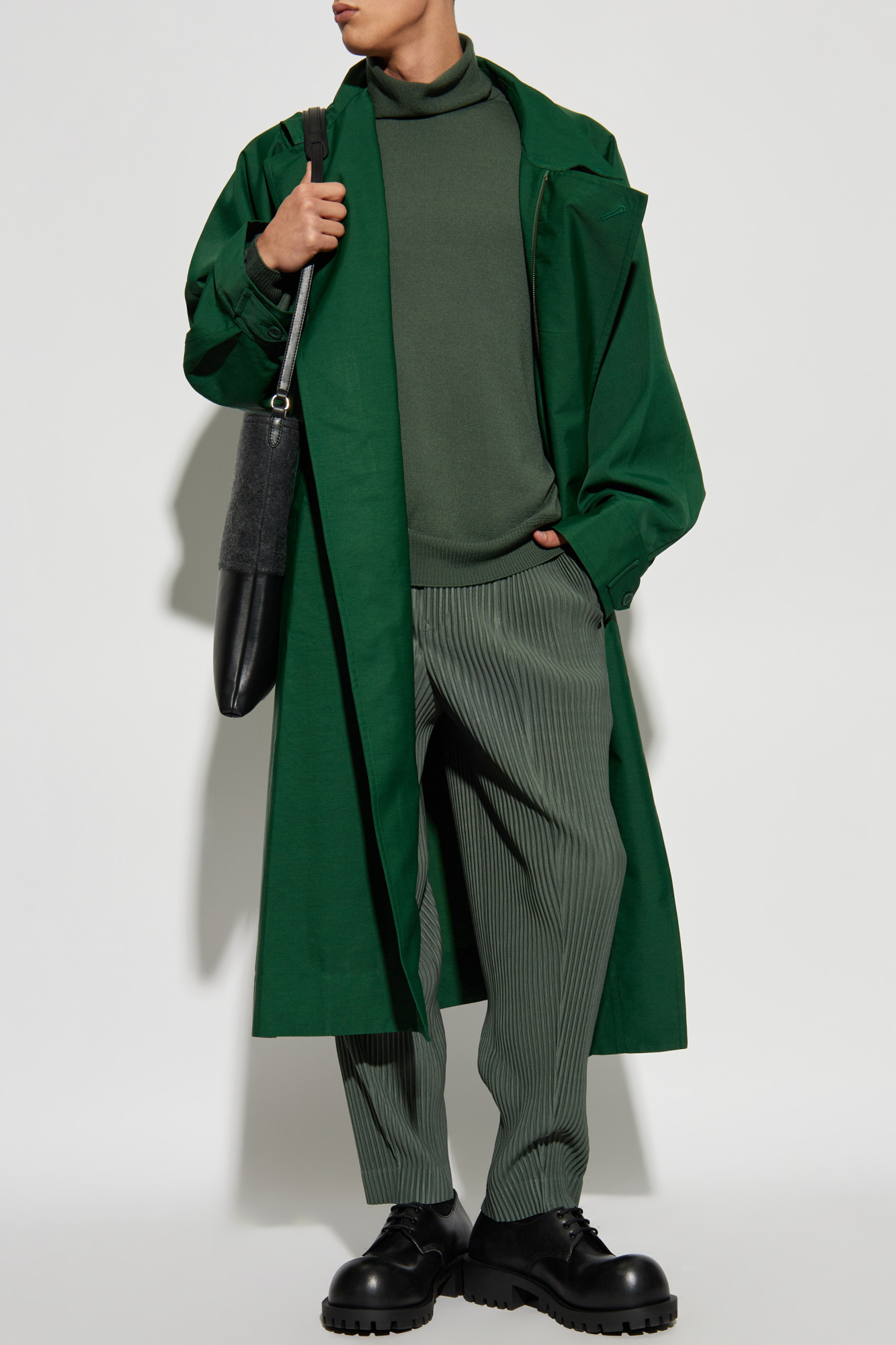 HOMME PLISSÉ ISSEY MIYAKE グリーン Zielony Wełniany golf Homme Plissé Issey Miyake - Vitkac Polska